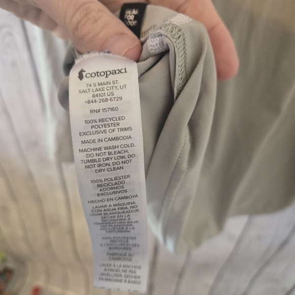 Cotopaxi Fino Long-Sleeve Tech Tee Mens Shirt Pebble Size XL Beige Neutral - Picture 4 of 4